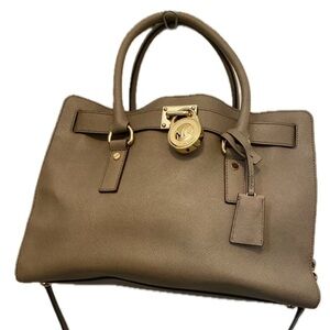 Michael Kors Hamilton Luggage Leather Large Satchel Bag 38F6GHMS3L